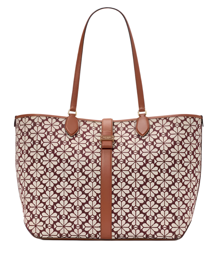 Kate Spade Spade Flower Jacquard Large Open Tote Handbag – ShopCGX Kate Spade Spade Flower Jacquard Large Open Tote Handbag – ShopCGX