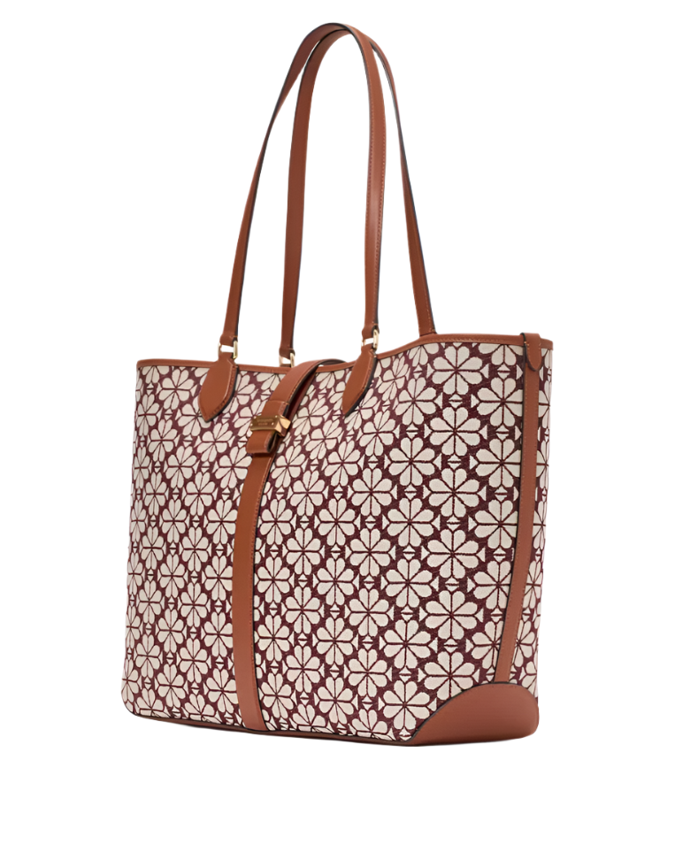 Kate Spade Spade Flower Jacquard Large Open Tote Handbag – ShopCGX Kate Spade Spade Flower Jacquard Large Open Tote Handbag – ShopCGX
