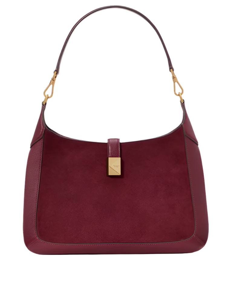 Kate Spade Deco Pebbled Leather & Suede Hobo Handbag
