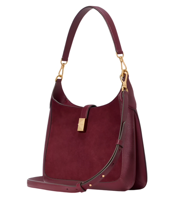Kate Spade Deco Pebbled Leather & Suede Hobo Handbag