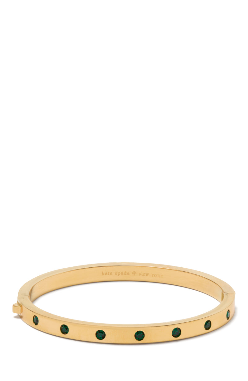 Kate Spade Set In Stone Emerald Hinged Bangle Bracelet