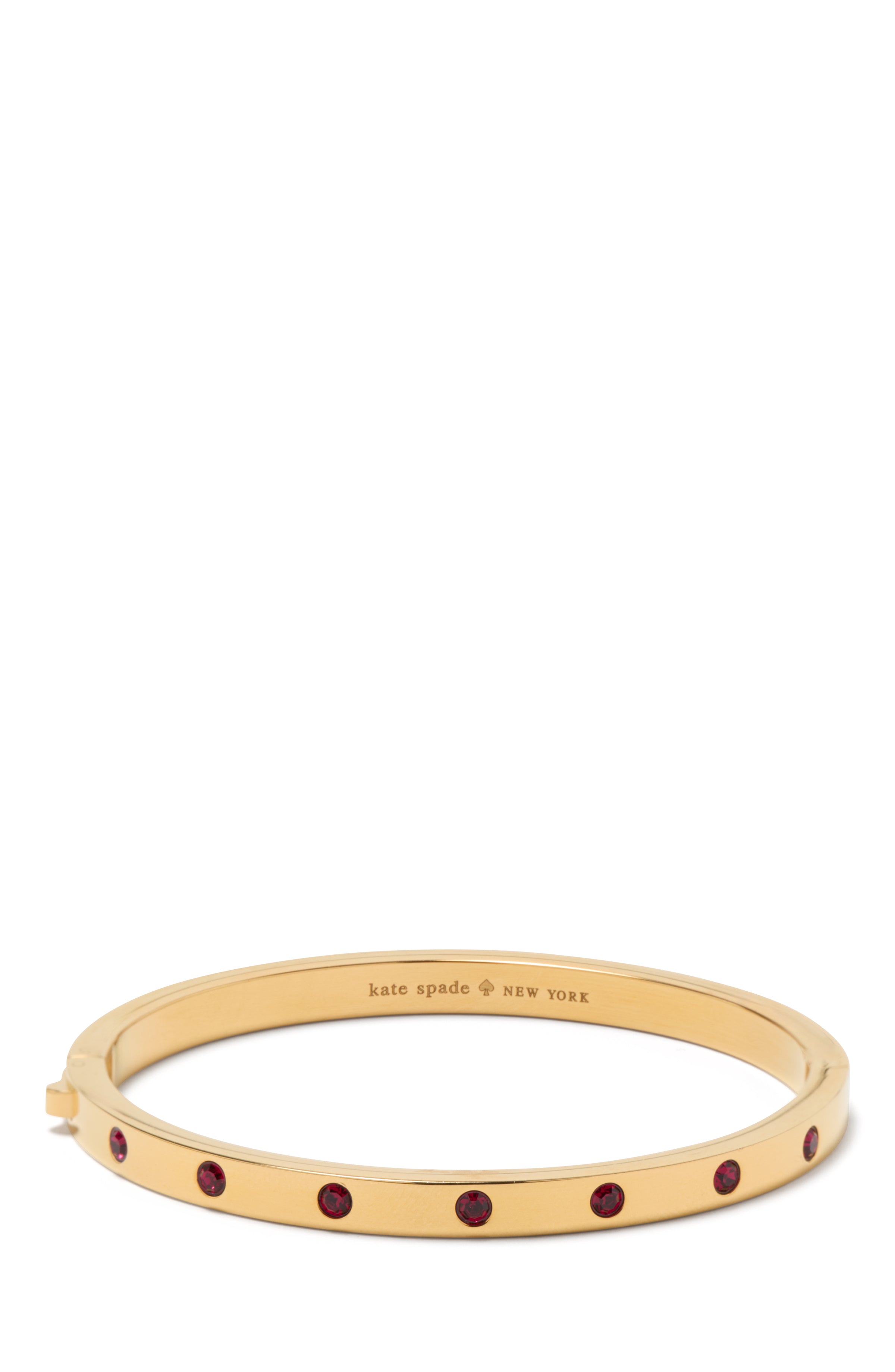 Kate Spade Set In Stone Hinged Ruby Bangle Bracelet