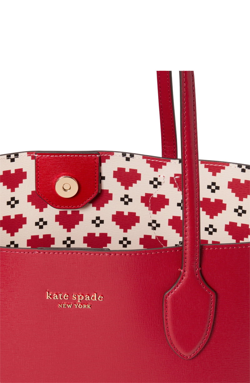 Kate Spade Bleecker Stencil Hearts Pop Large Tote Handbag