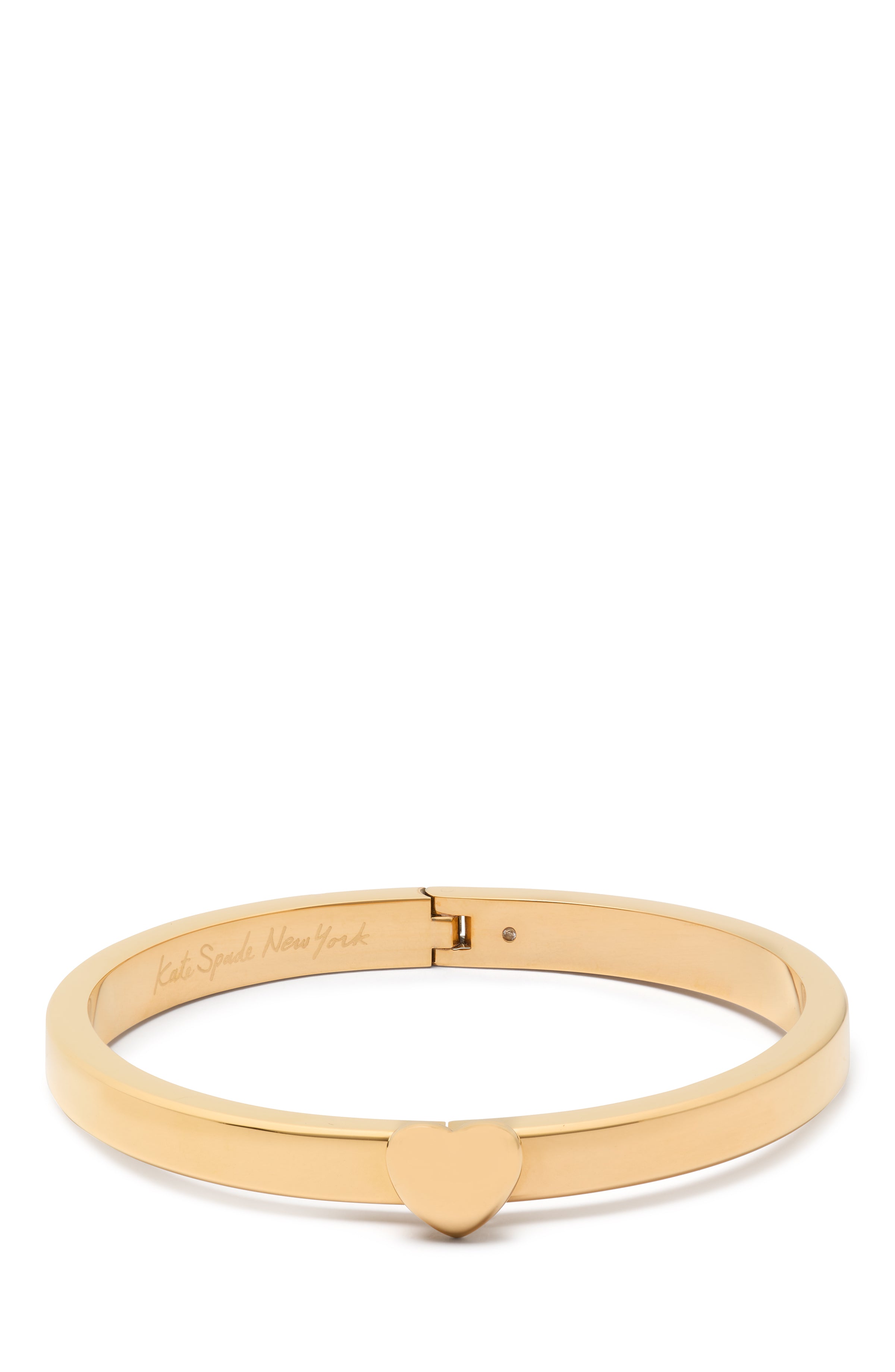 Kate Spade Heart You Enamel Hinged Bangle Bracelet - Gold-Toned