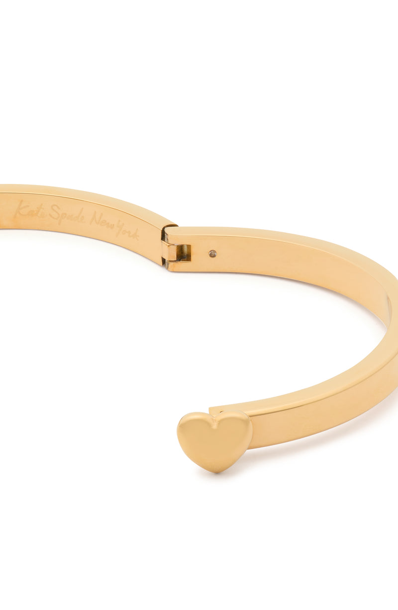 Kate Spade Heart You Enamel Hinged Bangle Bracelet - Gold-Toned