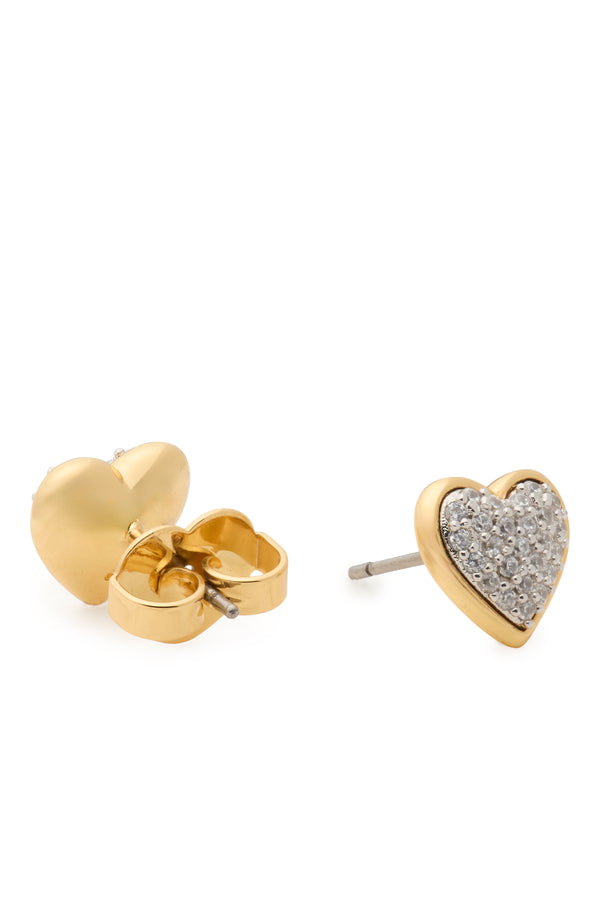 Kate Spade With All My Heart Pave Stud Earrings - Gold-Toned