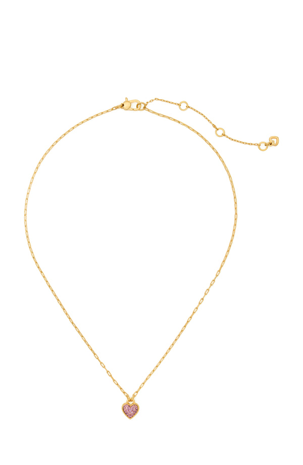 Kate Spade With All My Heart Pave Pendant Necklace - Gold & Pink-Toned