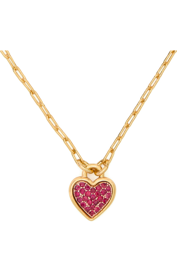 Kate Spade With All My Heart Pave Pendant Necklace - Gold & Red-Toned