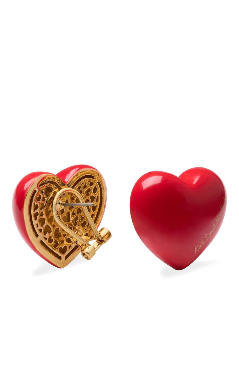 Kate Spade Heart You Statement Stud Earrings - Red