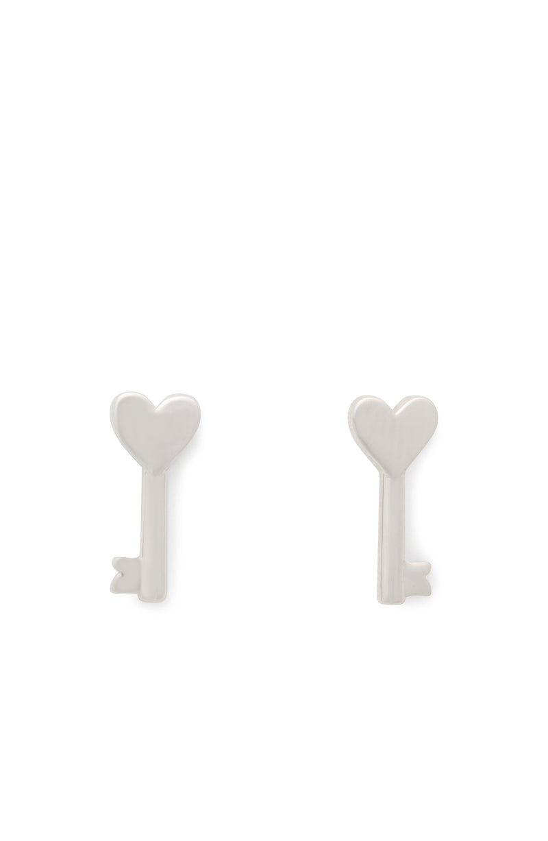 Kate Spade With All My Heart Stud Earrings - Silver-Toned