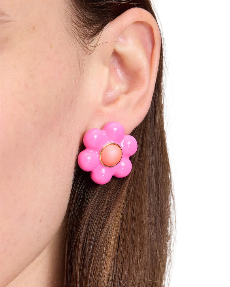 Kate Spade Stone & Enamel Petal Puff Stud Earrings