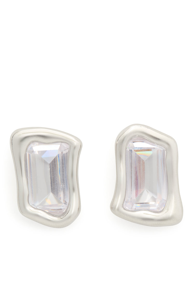 Kate Spade Molten Glass Statement Stud Earrings - Silver-Toned