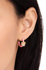 Kate Spade Ropes & Knots Pave Knot Hoop Earrings