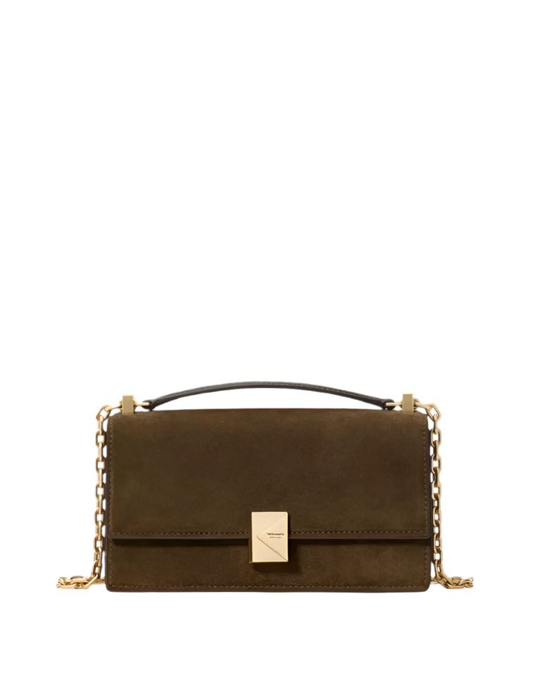 Kate Spade Deco Suede Mini Flap Chain Crossbody Handbag