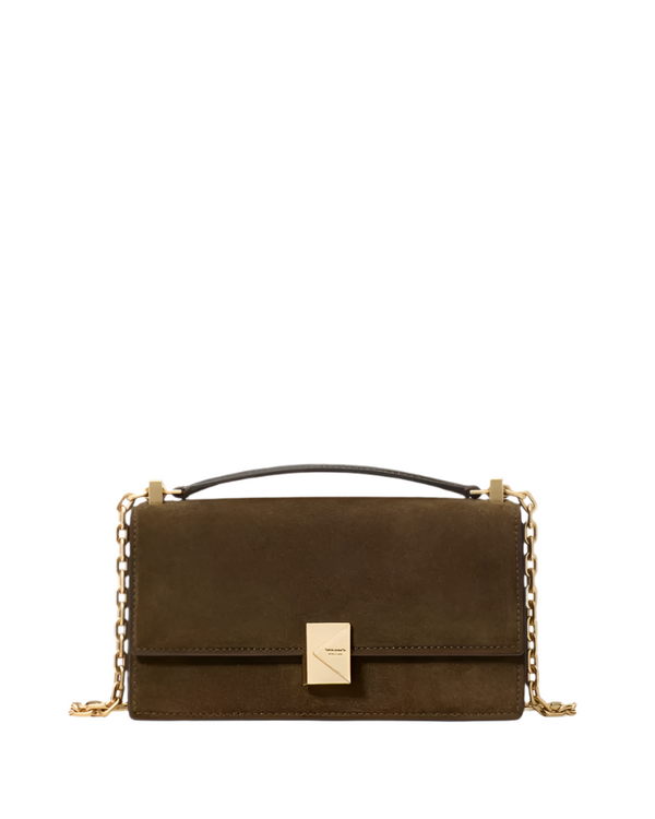 Kate Spade Deco Suede Mini Flap Chain Crossbody Handbag