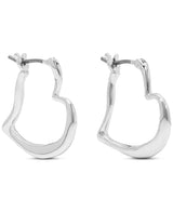 Kate Spade Silver Heart Huggie Hoop Earrings