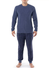 Van Huesen Mens Long Sleeve 2-Piece Fleece Sleep Set