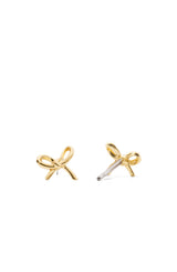 Kate Spade Girlie Pearlie Mini Bow Stud Earrings - Gold