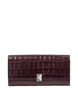 Kate Spade Deco Croc Embossed Large Flap Wallet