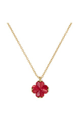 Kate Spade Mini Red Spade Flower Pendant Necklace