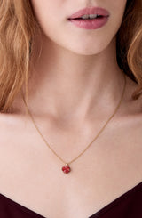 Kate Spade Mini Red Spade Flower Pendant Necklace