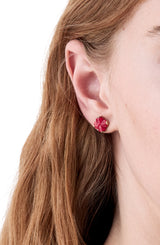 Kate Spade Red Spade Flower Stud Earrings
