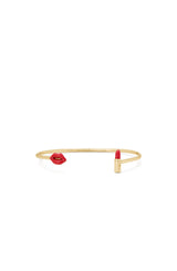 Kate Spade Caviar And Crimson Thin Cuff Bracelet