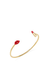 Kate Spade Caviar And Crimson Thin Cuff Bracelet