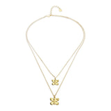 UNOde50 18k Gold Double Butterfly Pendant Necklace