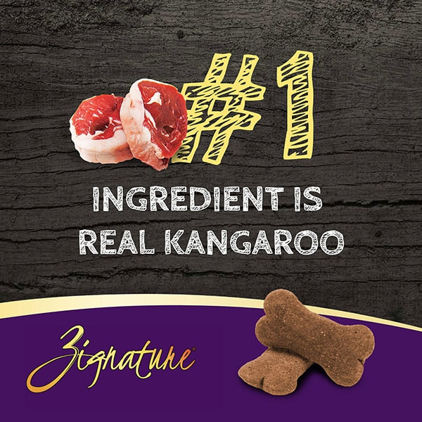 Zignature Kangaroo Formula Ziggy Bars Biscuit Dog Treats - 12 oz.