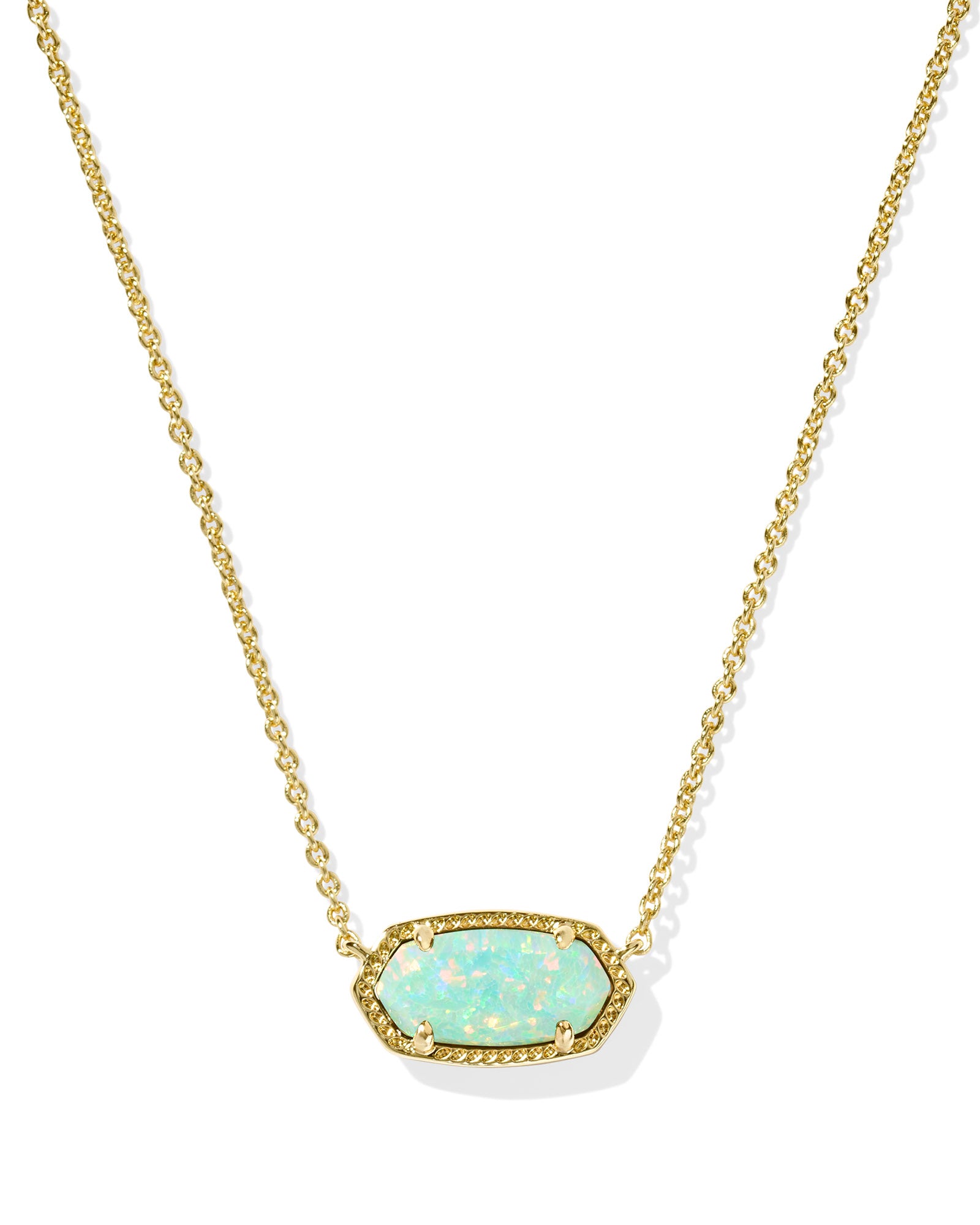 Kendra Scott Elisa Green Kyocera Opal Pendant Necklace