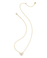 Kendra Scott Heart Letter D Gold Ivory Mother of Pearl Short Pendant Necklace