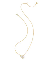 Kendra Scott Heart Letter I Gold Ivory Mother of Pearl Short Pendant Necklace