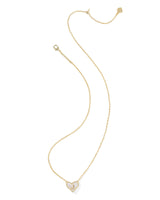 Kendra Scott Heart Letter J Gold Ivory Mother of Pearl Short Pendant Necklace