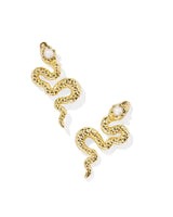 Kendra Scott Lyle Snake Stud Earrings - Gold, White Pearl