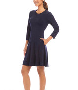 Karen Kane Womens 3/4 Sleeve Fit & Flare Dress