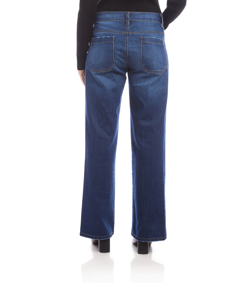 Karen Kane Womens Lauren Patch Pocket Jeans