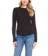 Karen Kane Womens Ribbed Crewneck Sweater