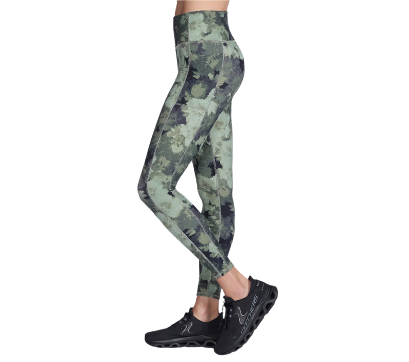 SKECHERS Womens Go Flex Rib Inbloom Full Length High-Waisted Leggings