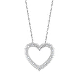 Badgley Mischka 1.00 CTW Heart Shape Lab-Grown Diamond Sterling Silver Pendant Necklace