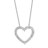 Badgley Mischka 1.00 CTW Heart Shape Lab-Grown Diamond Sterling Silver Pendant Necklace