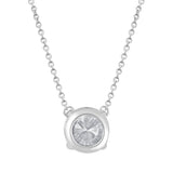 Badgley Mischka 1.20 CTW Solitaire Style Diamond Sterling Silver Pendant Necklace