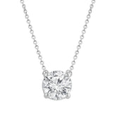 Badgley Mischka 1.20 CTW Solitaire Style Diamond Sterling Silver Pendant Necklace
