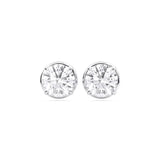 Badgley Mischka 1.00 CTW Round Diamond Sterling Silver Stud Earrings
