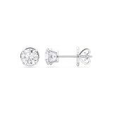 Badgley Mischka 1.00 CTW Round Diamond Sterling Silver Stud Earrings