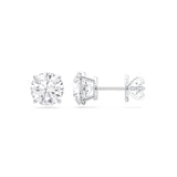 Badgley Mischka 3.00 CTW Round Diamond Sterling Silver Stud Earrings
