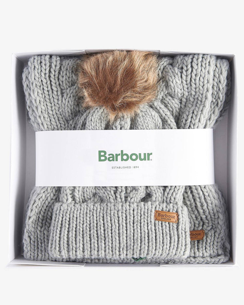 Barbour Womens Penshaw Beanie & Scarf Gift Set