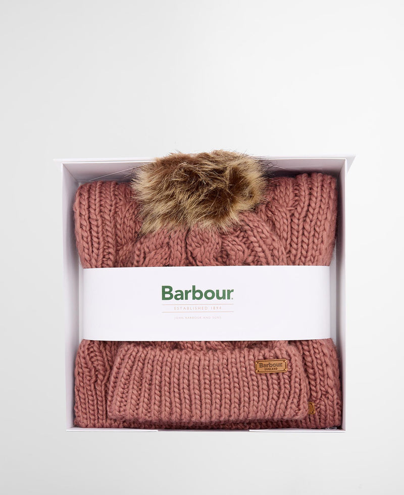 Barbour Womens Penshaw Beanie & Scarf Gift Set