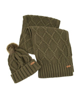 Barbour Womens Ridley Beanie and Scarf Set