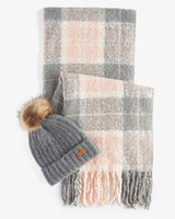 Barbour Womens Saltburn Beanie & Tartan Scarf Gift Set